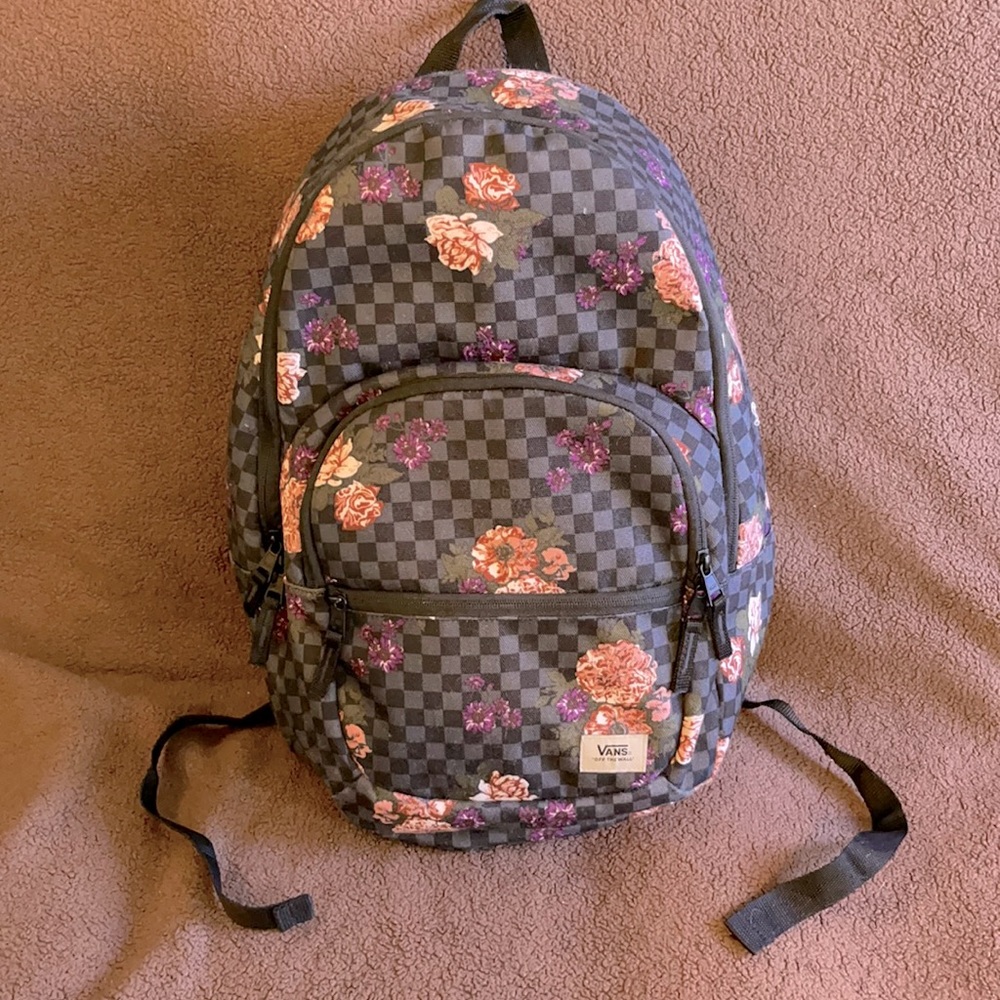 Gorgeous Vans backpack with laptop insert and padded straps floral style